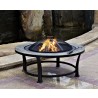 AZ Patio Heaters Wood Burning Fire Pit with Round Slate Table - Lifestyle