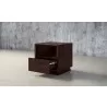 Furnitech 24" Sleek Contemporary End Table in a Wenge Finish - Front Side Opened Angle - Furnitech 24" Sleek Contemporary End Table in a Wenge Finish - Front Side Opened Angle