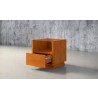 Furnitech 24" Sleek Contemporary End Table in a Light Cherry Finish - Front Side Opened Angle
