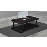 48" Art Deco Coffee Table with Italian engineered Veneers and High Gloss Black Lacquer Solid wood Frame