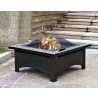 AZ Patio Heaters Wood Burning Fire Pit with Square Slate Table - Lifestyle