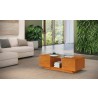 Furnitech 53" Sleek Contemporary Coffee Table in a Light Cherry Finish - Lifestyle