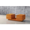 Furnitech 53" Sleek Contemporary Coffee Table in a Light Cherry Finish - Front Side Angle
