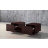 Furnitech 53" Sleek Contemporary Coffee Table in a Wenge Finish - Front Side Opened Angle