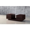 Furnitech 53" Sleek Contemporary Coffee Table in a Wenge Finish - Front Side Angle