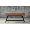 Furnitech 63" Mid-Century Modern Console in Walnut - Front Angle - Furnitech 63" Mid-Century Modern Console in Walnut - Front Angle