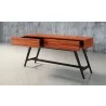 Furnitech 63" Mid-Century Modern Console in Iron Wood - Front Side Opened Angle - Furnitech 63" Mid-Century Modern Console in Iron Wood - Front Side Opened Angle