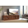 70" Contemporary Rustic TV Stand Media Console for Flat Screen and Audio Video Installations in American Red Oak with a Matte Cognac Finish - Lifestyle