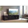 70" Contemporary Rustic TV Stand Media Console for Flat Screen and Audio Video Installations in American Red Oak with a Matte Ebony Finish - Lifestyle