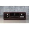 Furnitech 70" Contemporary TV Stand Media Console for Flat Screen and Audio Video Installations in a Light Wenge Finish - Front Angle
