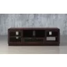 Furnitech 70" Contemporary TV Stand Media Console for Flat Screen and Audio Video Installations in a Light Wenge Finish - Front Angle - Furnitech 70" Contemporary TV Stand Media Console for Flat Screen and Audio Video Installations in a Light Wenge Finish - Front Angle