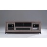 Furnitech 78" Contemporary TV Stand in American Walnut, Media Console for Flat Screen and Audio Video Installations Featuring Contoured Edge Detail with a Black Epoxy finished Steel Base and Levelers Frontal