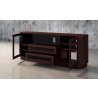 Furnitech 78" Transitional TV Console in a Wenge Finish - Front Side Opened Angle