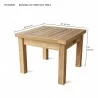 Bahama 20-inch Square Mini Table- dimension - Bahama 20-inch Square Mini Table- dimension