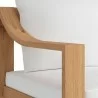 Sunpan Tahiti Dining ArmChair - Stinson White - Seat Closeup Angle - Sunpan Tahiti Dining ArmChair - Stinson White - Seat Closeup Angle