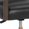 Sunpan Keagan Office Chair in Cortina Black Leather - Seat Closeup Angle