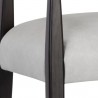 Sunpan Keagan Counter Stool in Saloon Light Grey Leather - Seat Closeup Angle