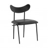 Sunpan Gibbons Dining Chair in Black - Bravo Portabella - Front Side Angle