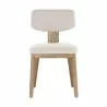 Sunpan Ricket Dining Chair Weathered Oak - Dove Cream - Front Angle - Sunpan Ricket Dining Chair Weathered Oak - Dove Cream - Front Angle