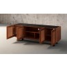 Furnitech Danielle 86" Contemporary Media/Buffet Console In A Rich Chocolate Brown Finish - angled 3