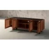 Furnitech Danielle 86" Contemporary Media/Buffet Console In A Rich Chocolate Brown Finish - angled 3 - Furnitech Danielle 86" Contemporary Media/Buffet Console In A Rich Chocolate Brown Finish - angled 3