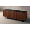 Furnitech Danielle 86" Contemporary Media/Buffet Console In A Rich Chocolate Brown Finish - angled