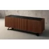 Furnitech Danielle 86" Contemporary Media/Buffet Console In A Rich Chocolate Brown Finish - angled - Furnitech Danielle 86" Contemporary Media/Buffet Console In A Rich Chocolate Brown Finish - angled