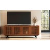 Furnitech Danielle 86" Contemporary Media/Buffet Console In A Rich Chocolate Brown Finish - lifestyle