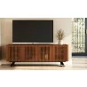 Furnitech Danielle 86" Contemporary Media/Buffet Console In A Rich Chocolate Brown Finish - lifestyle - Furnitech Danielle 86" Contemporary Media/Buffet Console In A Rich Chocolate Brown Finish - lifestyle