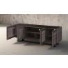 Furnitech Danielle 86" Contemporary Media/Buffet Console In A Soothing Coastal Grey Finish - angled 2