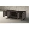 Furnitech Danielle 86" Contemporary Media/Buffet Console In A Soothing Coastal Grey Finish - angled 2 - Furnitech Danielle 86" Contemporary Media/Buffet Console In A Soothing Coastal Grey Finish - angled 2