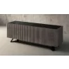 Furnitech Danielle 86" Contemporary Media/Buffet Console In A Soothing Coastal Grey Finish - angled - Furnitech Danielle 86" Contemporary Media/Buffet Console In A Soothing Coastal Grey Finish - angled