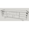 Furnitech Danielle 86" Contemporary Media/Buffet Console In A Soothing Coastal Grey Finish - dimes
