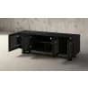 Furnitech Danielle 86" Contemporary Media/Buffet Console In A Stunning Ebony Finish - angled - Furnitech Danielle 86" Contemporary Media/Buffet Console In A Stunning Ebony Finish - angled
