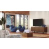 Furnitech Danielle 86" Contemporary Media/Buffet Console In A Rich Chocolate Brown Finish - lifestyle