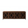 Furnitech Isabella 86" Chocolate Brown Oak Media Console Featuring A Greek Key - front