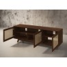 Furnitech Madelina 75" Mid-Century Modern Solid Pine Tvconsole/Sideboard With Cane Doors In A Walnut Finish - angled