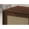 Furnitech Madelina 75" Mid-Century Modern Solid Pine Tvconsole/Sideboard With Cane Doors In A Walnut Finish - detail