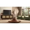 Furnitech Madelina 75" Mid-Century Modern Solid Pine Tvconsole/Sideboard With Cane Doors In A Walnut Finish - lifestyle - Furnitech Madelina 75" Mid-Century Modern Solid Pine Tvconsole/Sideboard With Cane Doors In A Walnut Finish - lifestyle