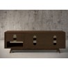 Furnitech Madelina 75" Mid-Century Modern Solid Pine Tvconsole/Sideboard With Cane Doors In A Walnut Finish - back