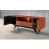 Furnitech Maxwell 78" Exotic Media Console In South American Iron Wood - angled - Furnitech Maxwell 78" Exotic Media Console In South American Iron Wood - angled