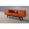 Furnitech Maxwell 78" Exotic Media Console In South American Iron Wood - angled
