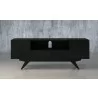 Furnitech Maxwell 78" Mid-Century Modern Oak Media Console With An Ebony Finish - front - Furnitech Maxwell 78" Mid-Century Modern Oak Media Console With An Ebony Finish - front