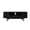 Furnitech Maxwell 78" Mid-Century Modern Oak Media Console With An Ebony Finish - front