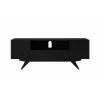 Furnitech Maxwell 78" Mid-Century Modern Oak Media Console With An Ebony Finish - front - Furnitech Maxwell 78" Mid-Century Modern Oak Media Console With An Ebony Finish - front