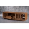 Furnitech Oliver 82" Media Console In A Rich Honey Oak Finish - angled 2