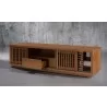 Furnitech Oliver 82" Media Console In A Rich Honey Oak Finish - angled 2 - Furnitech Oliver 82" Media Console In A Rich Honey Oak Finish - angled 2