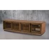 Furnitech Oliver 82" Media Console In American Walnut - angled  - Furnitech Oliver 82" Media Console In American Walnut - angled 