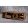 Furnitech Oliver 82" Media Console In American Walnut - angled 2