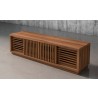 Furnitech Oliver 82" Media Console In American Walnut - angled 3